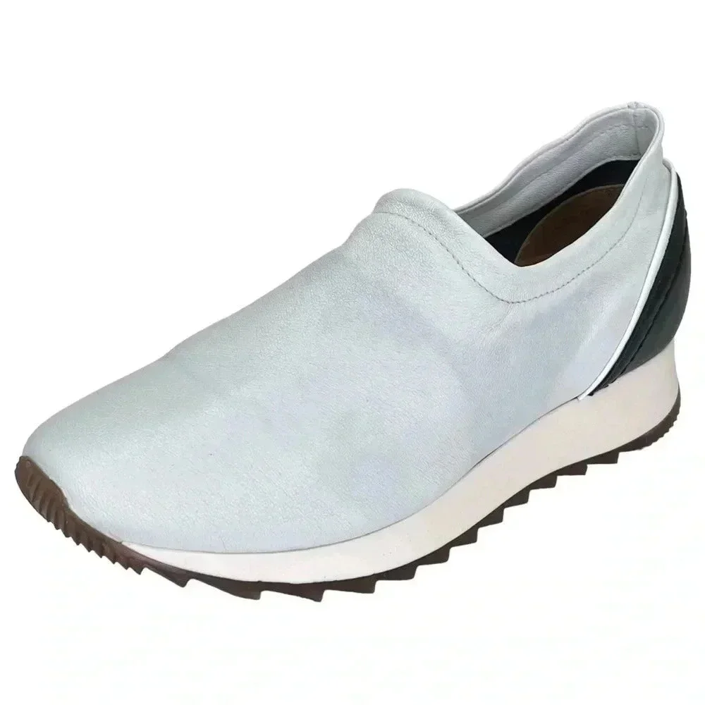 Aquatalia Daelyn Nappa Leather Slip On Hidden Heel Womens Sneakers Size 7.5M